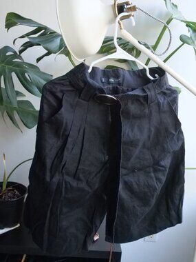 Mango Black Belted Shorts - Size M